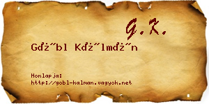 Göbl Kálmán névjegykártya